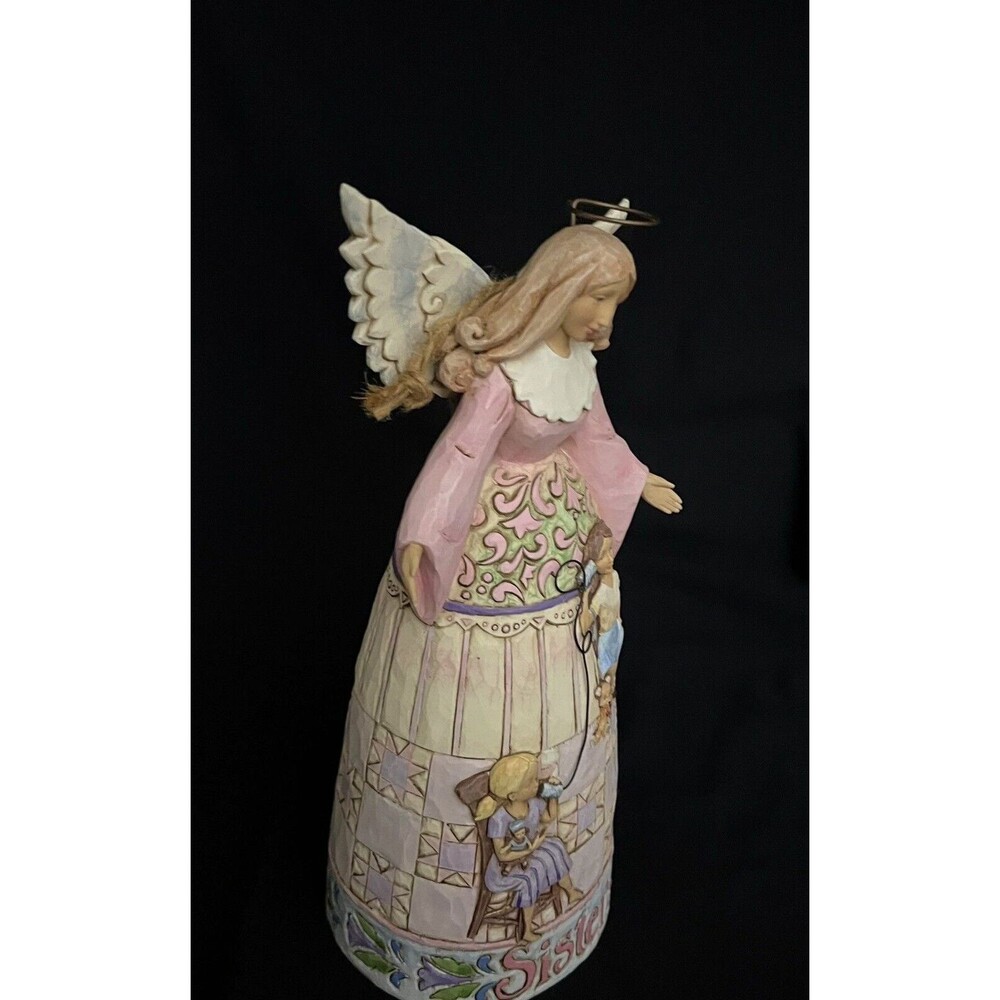 Jim Shore Heartwood Creek "MY SISTER MY FRIEND" #4009246 Angel w/3D detail 9" - Picture 9 of 11
